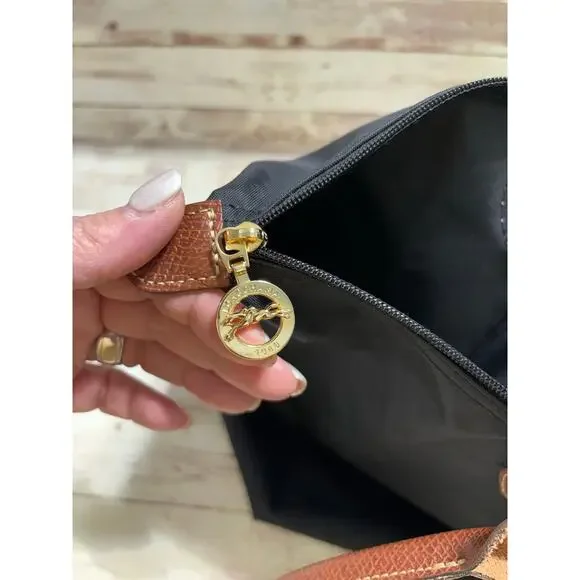 Longchamp Le Pliage Original Large Tote Bag Black L Nylon Leather Classy Trendy - Picture 5 of 6